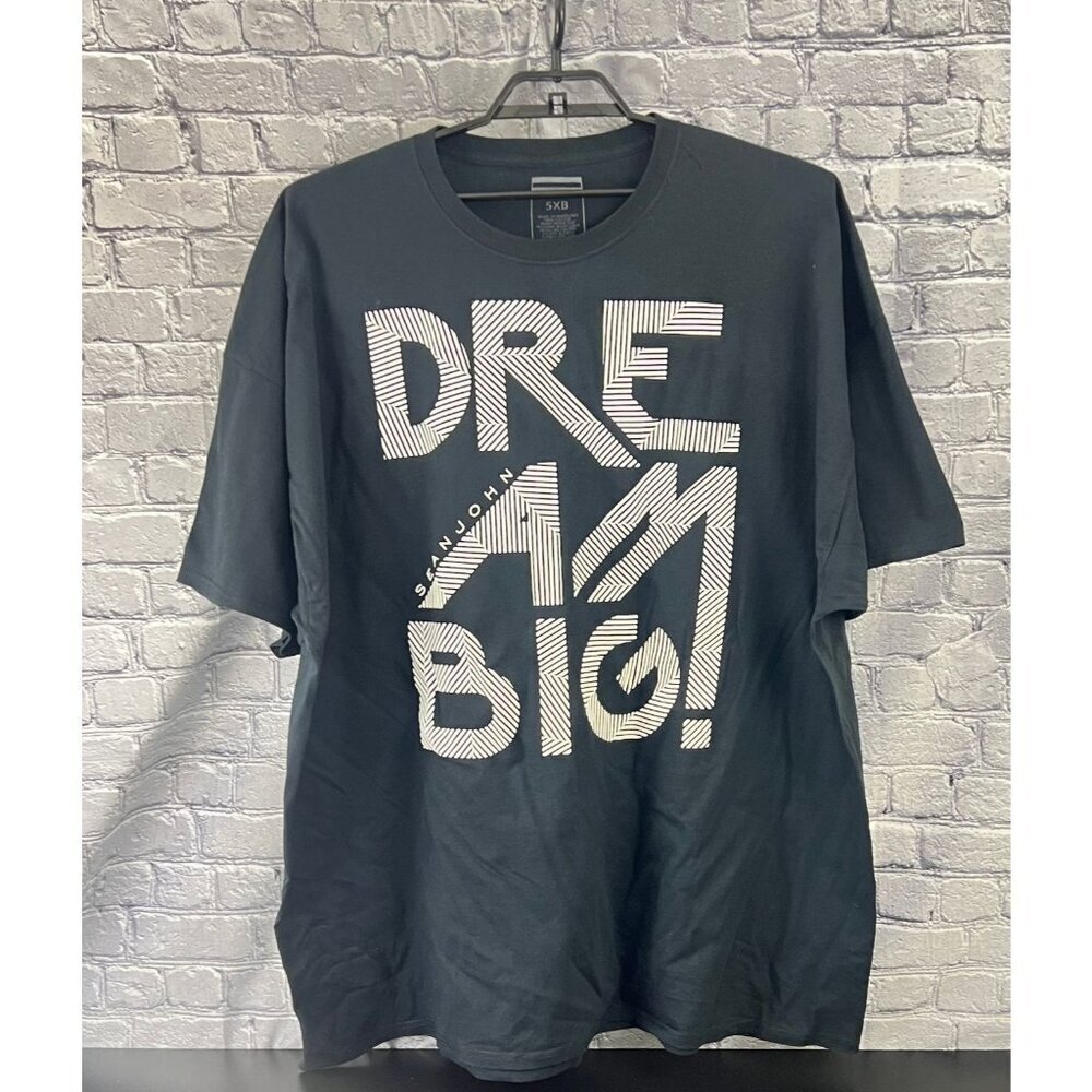 Sean John Mens 5XB Dream Big‎ Graphic T-Shirt Black Cotton Crewneck
